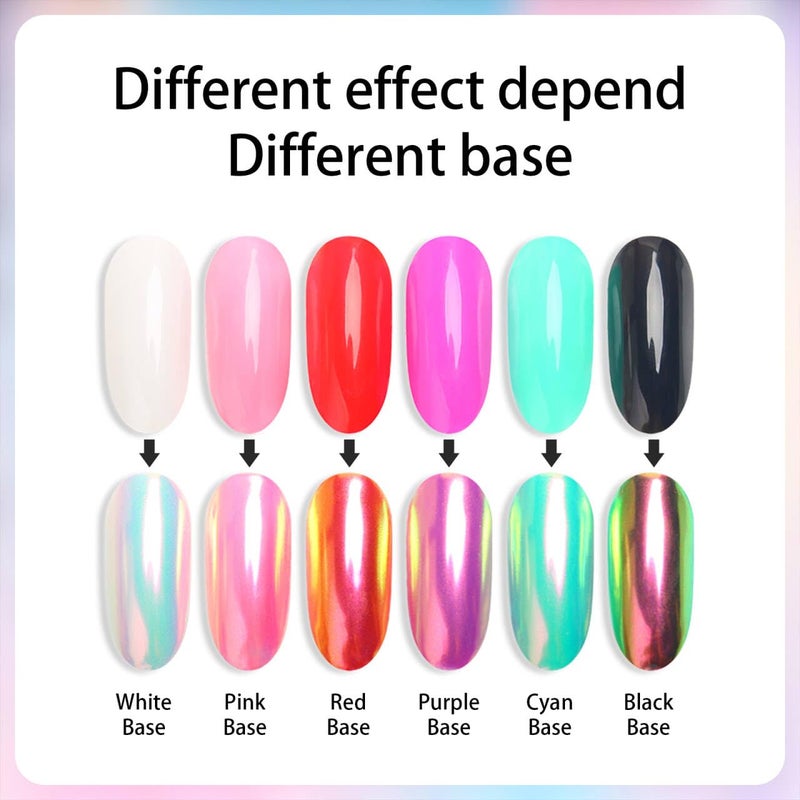 Vonrui 1 Box Holographic Nail Glitter Powder Rainbow Color Neon Effect Nail Art Flakes Decoration Chrome Nail Powder Dust Tip Manicure - Image 4